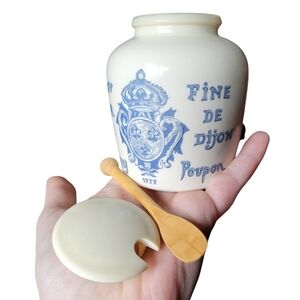 Vintage Fine de Dijon Poupon Jar with Lid and Spoon